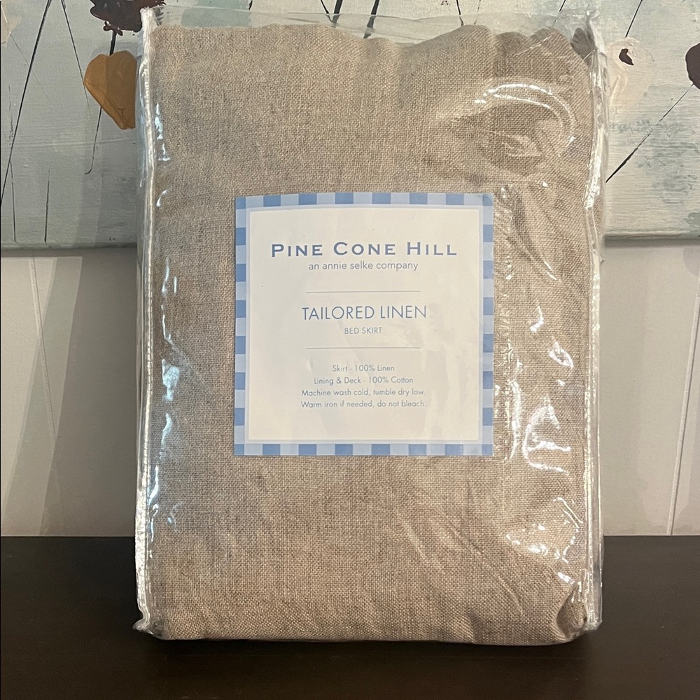 Pine Cone Hill Tailored Linen Bed Skirt in Natural Beige